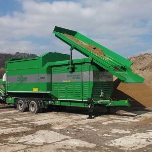 Mobile double trommel screening plant for recycling